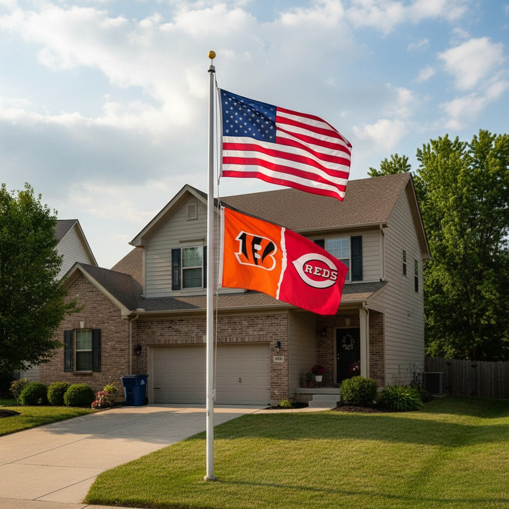 Cincinnati Bengals and Cincinnati Reds Flag 3x5 2 Sided heartlandflags