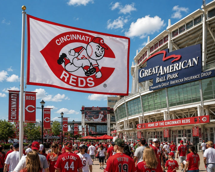 Cincinnati Reds 2 Sided 4x6 Flag heartlandflags