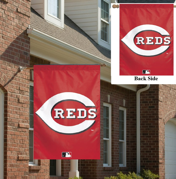 Cincinnati Reds 2 Sided Logo Banner heartlandflags