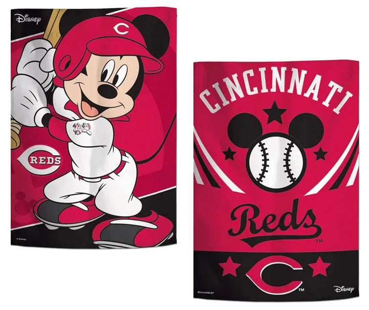 Cincinnati Reds 2 Sided Mickey Mouse Garden Flag heartlandflags