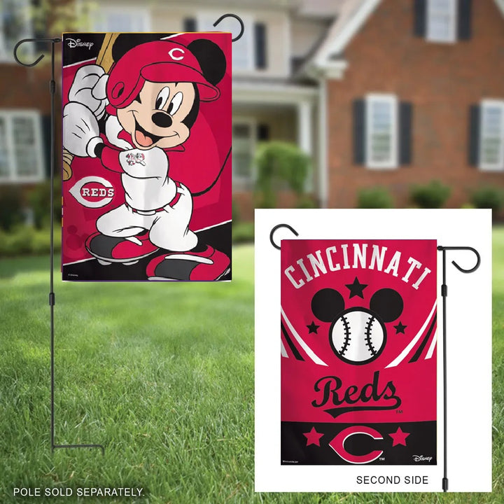 Cincinnati Reds 2 Sided Mickey Mouse Garden Flag heartlandflags