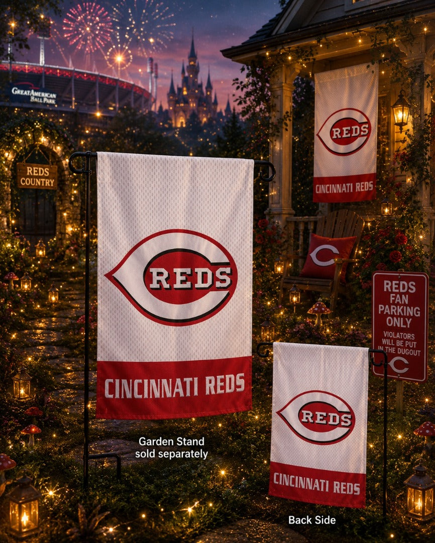 Cincinnati Reds Embroidered Garden Flag 2 Sided heartlandflags