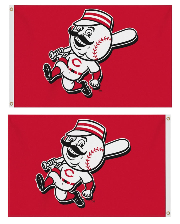 Cincinnati Reds Flag 2 Sided 3x5 Mr RedLegs heartlandflags