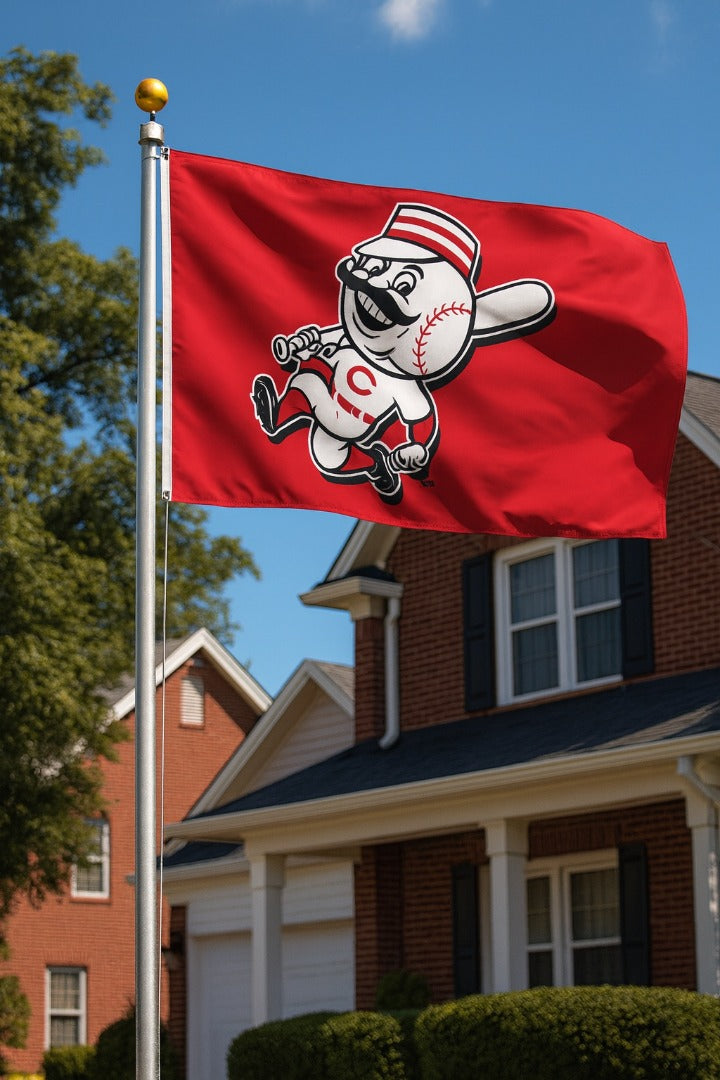 Cincinnati Reds Flag 2 Sided 3x5 Mr RedLegs heartlandflags
