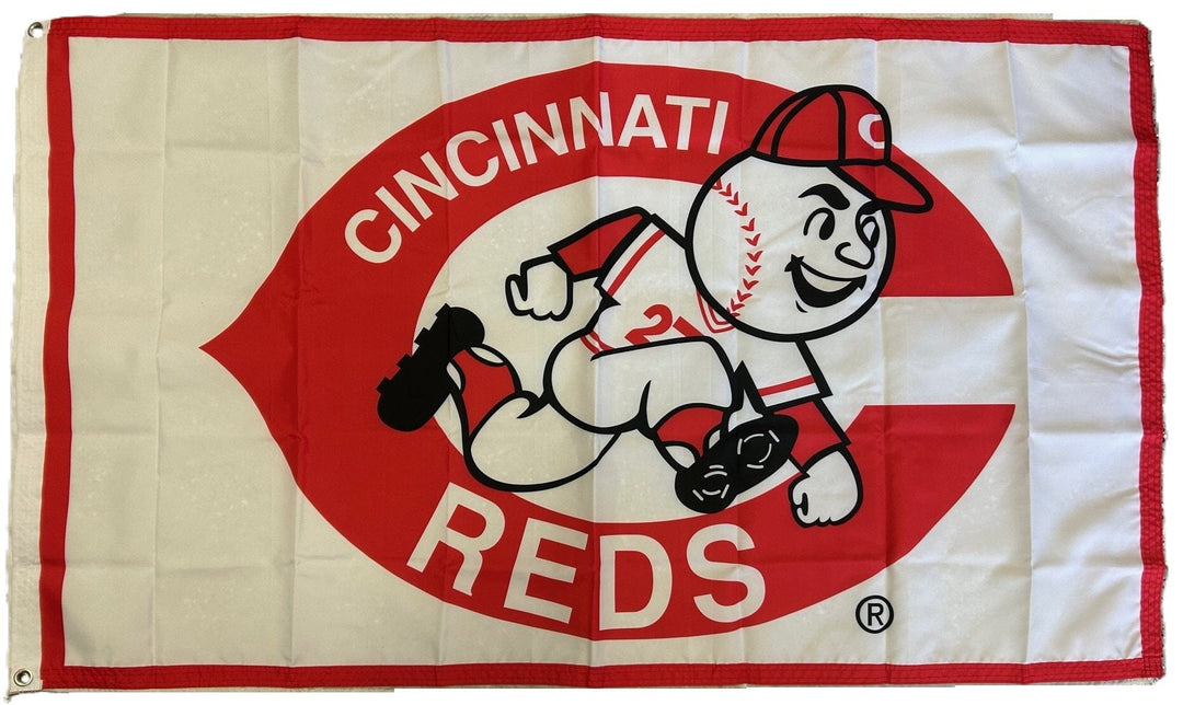 Cincinnati Reds Flag 2x3 Retro Logo 2 Sided heartlandflags