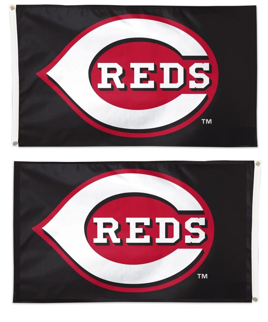 Cincinnati Reds Flag 3x5 Black 2 Sided heartlandflags