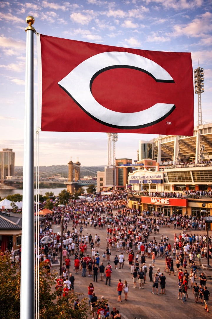 Cincinnati Reds Flag 3x5 Classic Logo 2 Sided heartlandflags