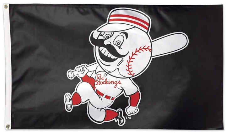 Cincinnati Reds Flag 3x5 Cooperstown Logo Black heartlandflags