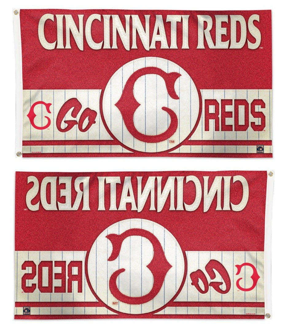 Cincinnati Reds Flag 3x5 Retro Logo Field Of Dreams heartlandflags