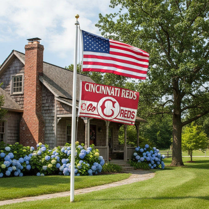 Cincinnati Reds Flag 3x5 Retro Logo Field Of Dreams heartlandflags