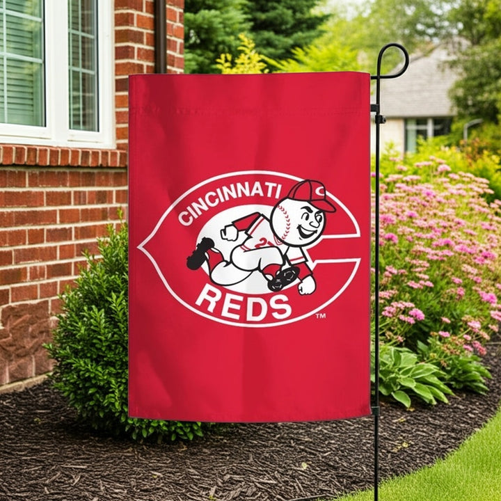 Cincinnati Reds Garden Flag 2 Sided Throwback Design heartlandflags