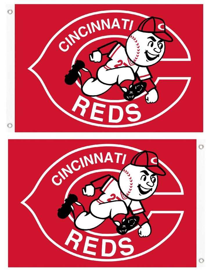 Cincinnati Reds Retro Flag 2 Sided 2x3 heartlandflags