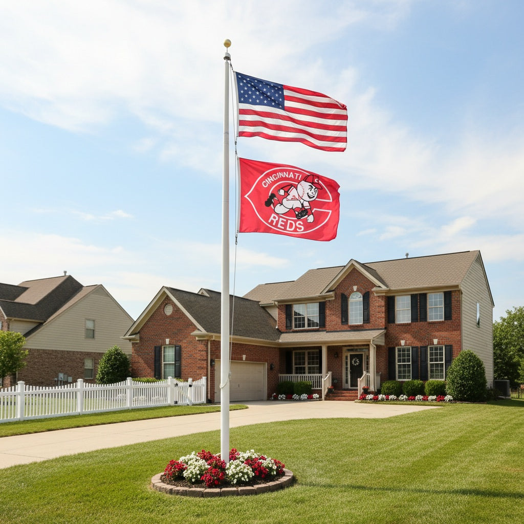 Cincinnati Reds Retro Flag 2 Sided 2x3 heartlandflags