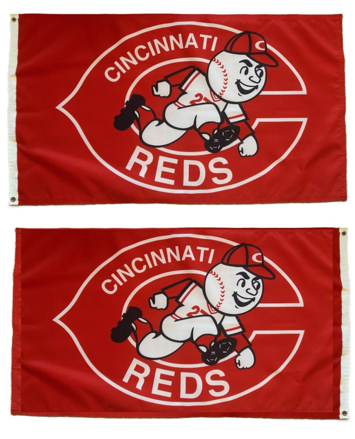 Cincinnati Reds Retro Flag 2 Sided 3x5 heartlandflags