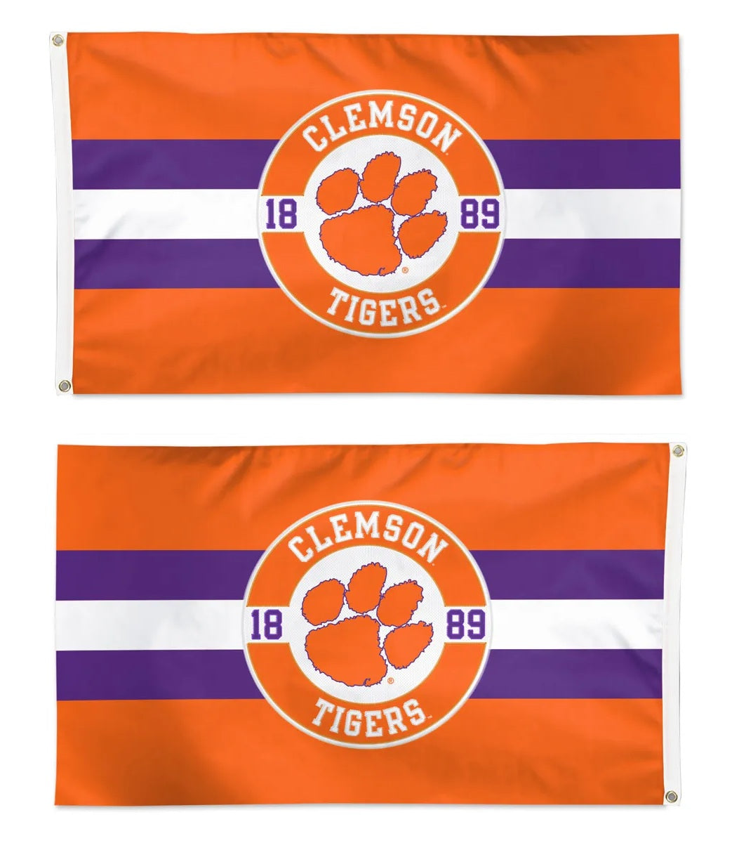 Clemson Tigers 2 Sided Embroidered 3x5 Flag heartlandflags