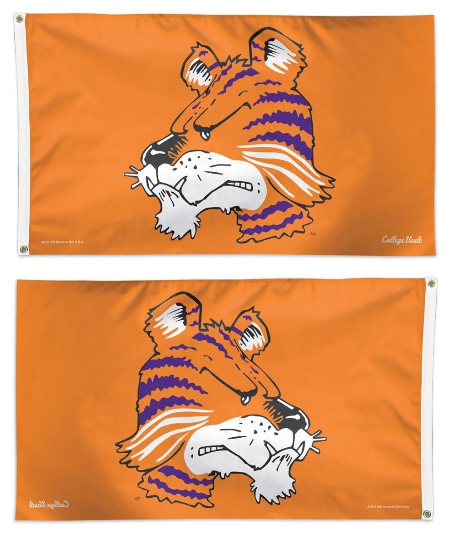 Clemson Tigers Flag 3x5 Throwback Logo heartlandflags