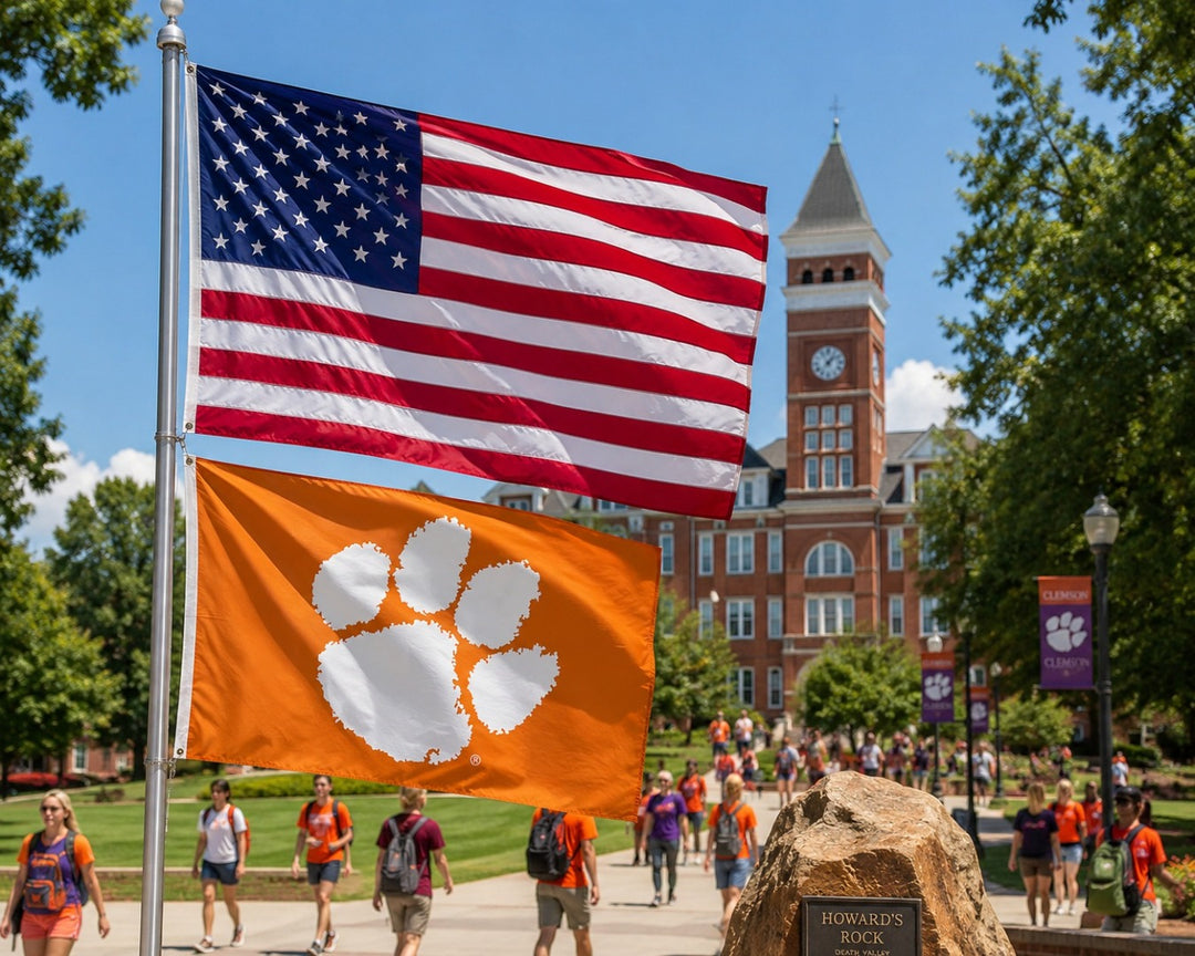 Clemson Tigers Paw 2 Sided Orange 3x5 Flag heartlandflags