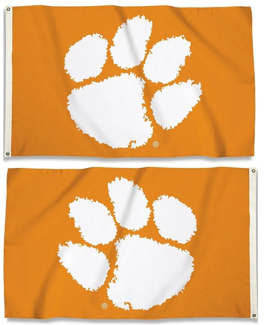 Clemson Tigers Paw Logo Flag Orange 3x5 Grommets heartlandflags