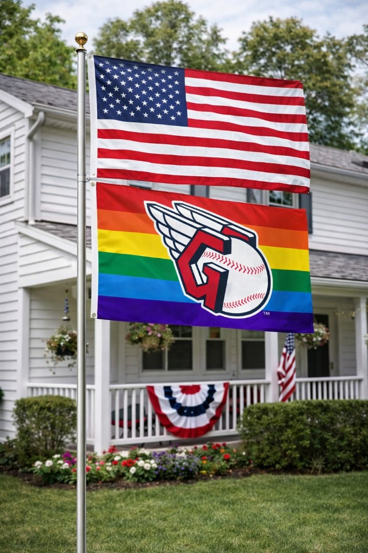 Cleveland Guardians Flag 3x5 Rainbow Pride heartlandflags