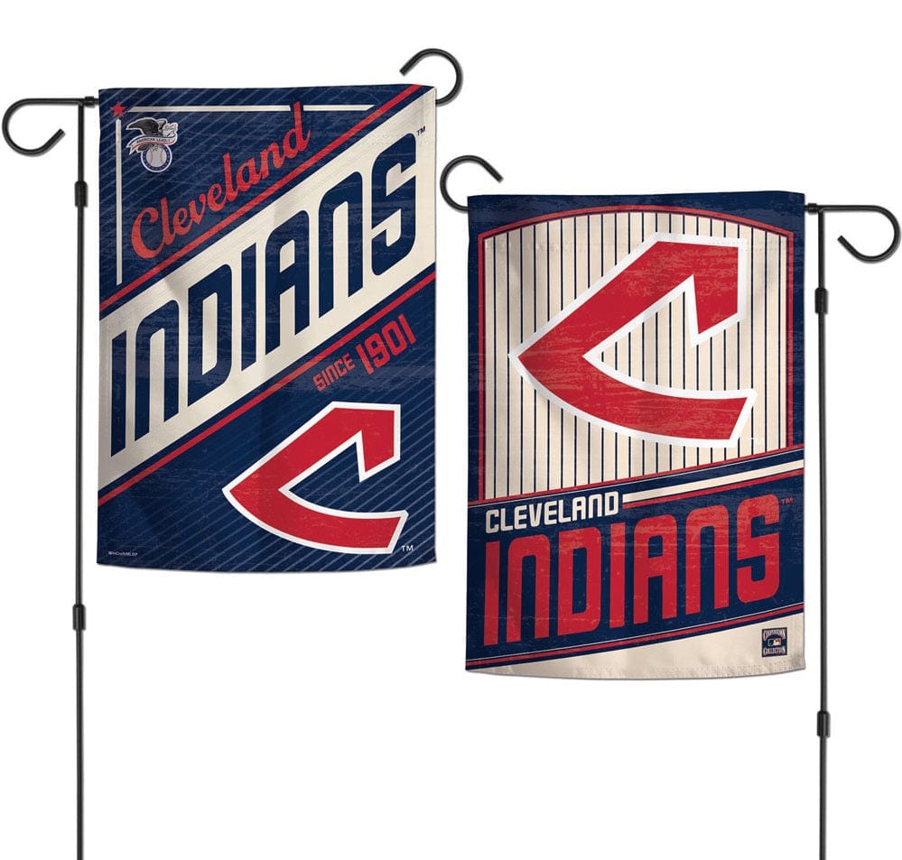 Cleveland Guardians Garden Flag 2 Sided Throwback Logo heartlandflags