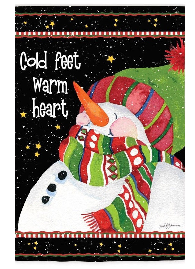 Cold Feet Warm Heart 2 Sided Banner heartlandflags