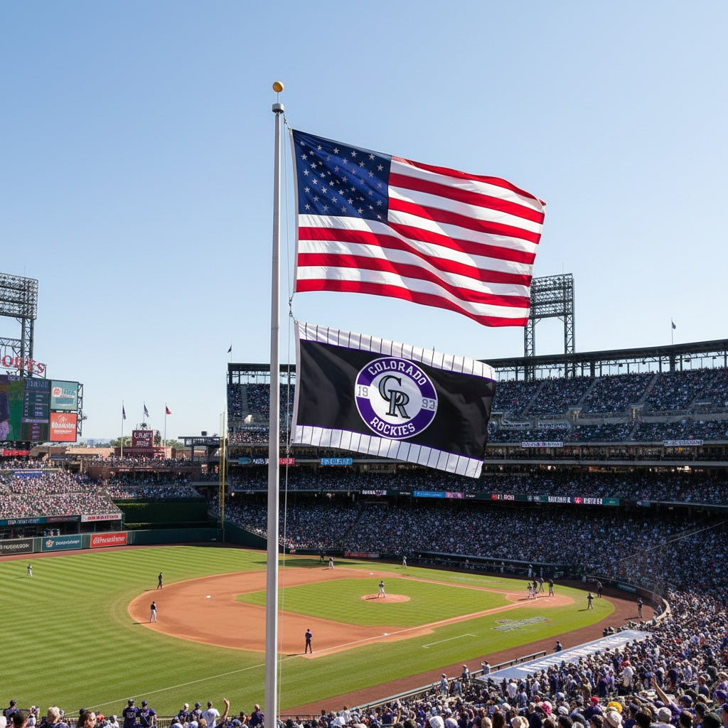 Colorado Rockies Embroidered Flag 2 Sided 3x5 heartlandflags