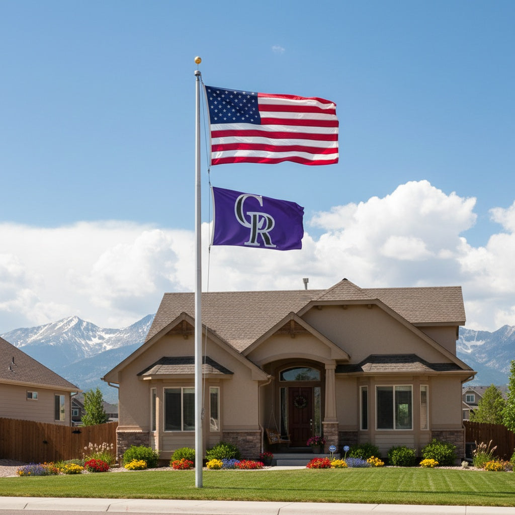 Colorado Rockies Flag 3x5 CR Logo Purple heartlandflags