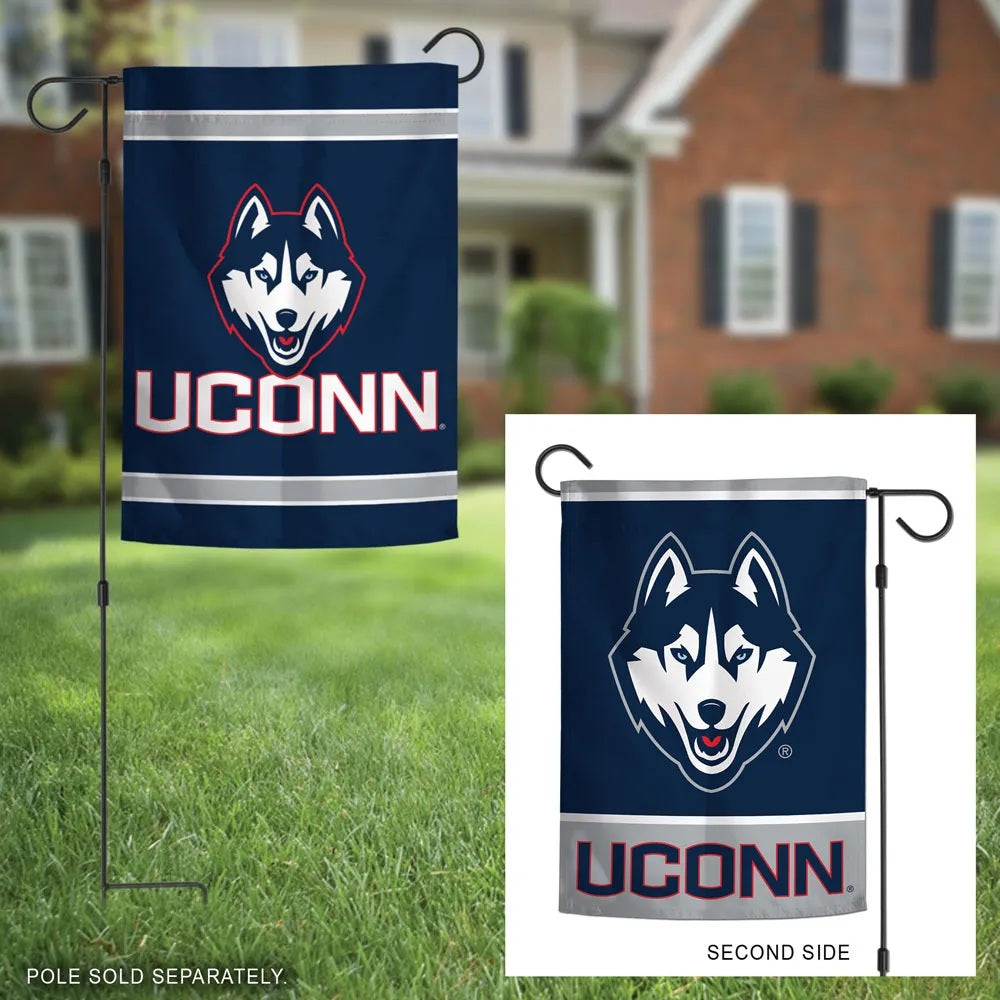 Connecticut Huskies Garden Flag 2 Sided Logo heartlandflags