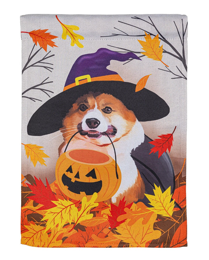 Corgi Fall 2 Sided Halloween Garden Flag heartlandflags