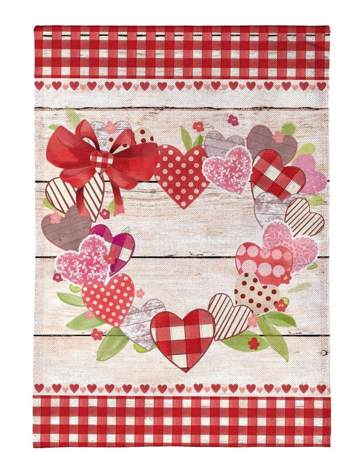 Country Heart Wreath 2 Sided Banner heartlandflags