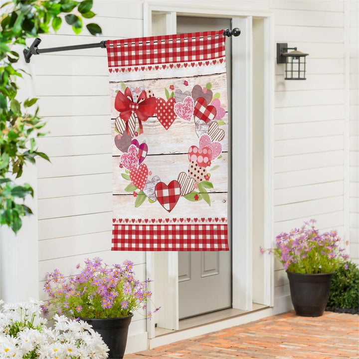 Country Heart Wreath 2 Sided Banner heartlandflags