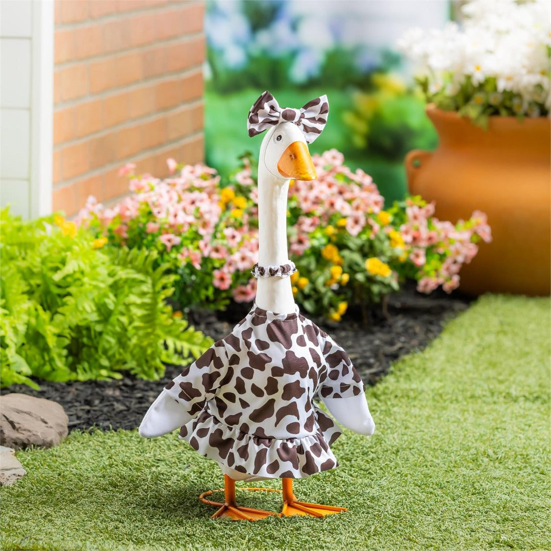 Cow Print Gown Porch Goose Outfit heartlandflags