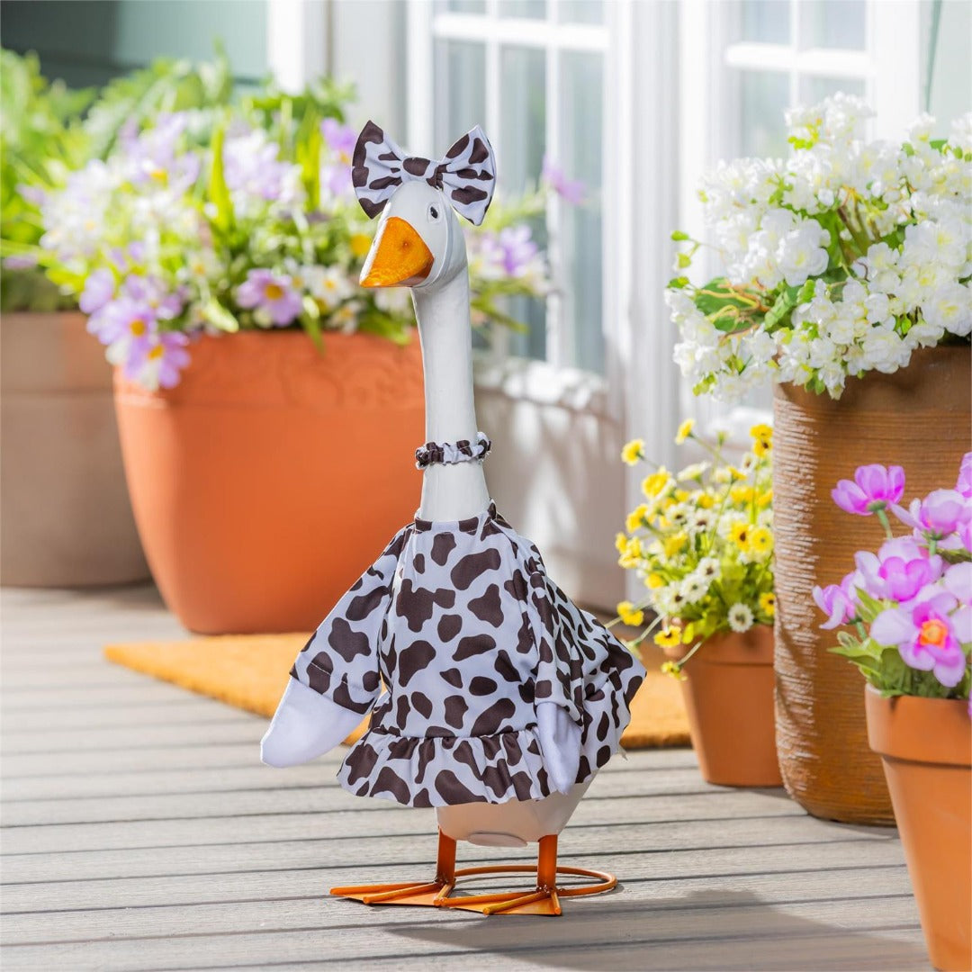 Cow Print Gown Porch Goose Outfit heartlandflags