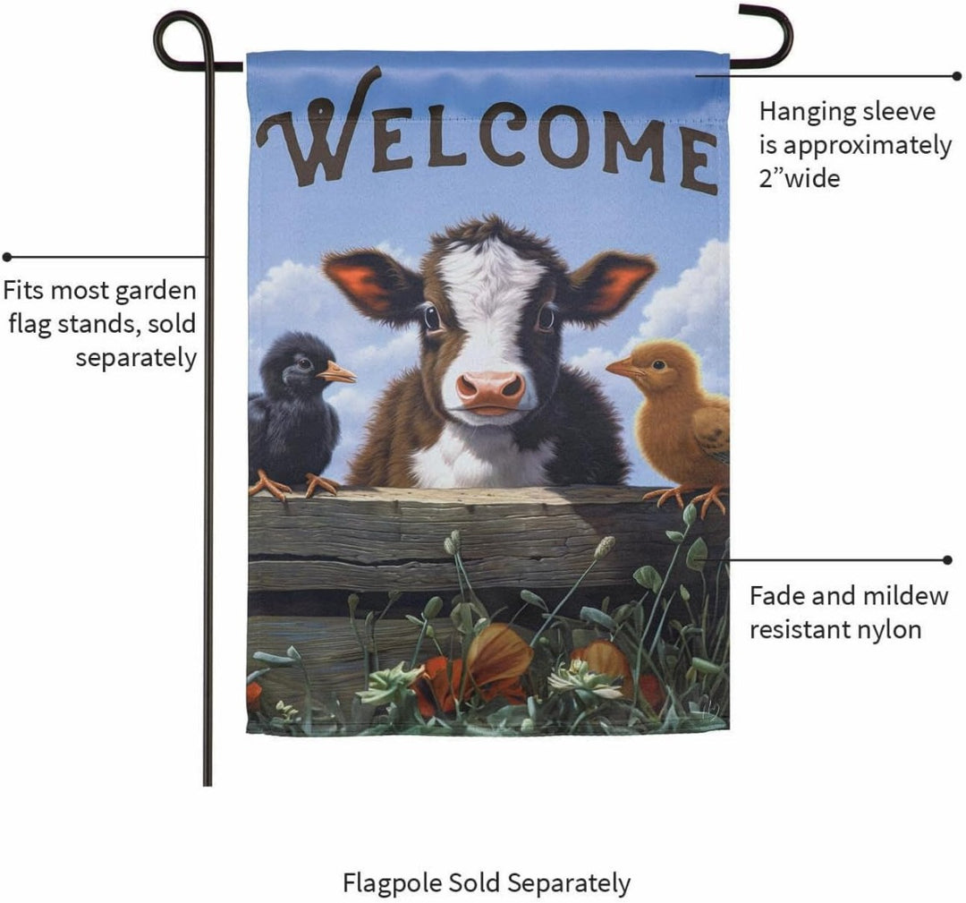 Cow and Chicks 2 Sided Garden Flag heartlandflags