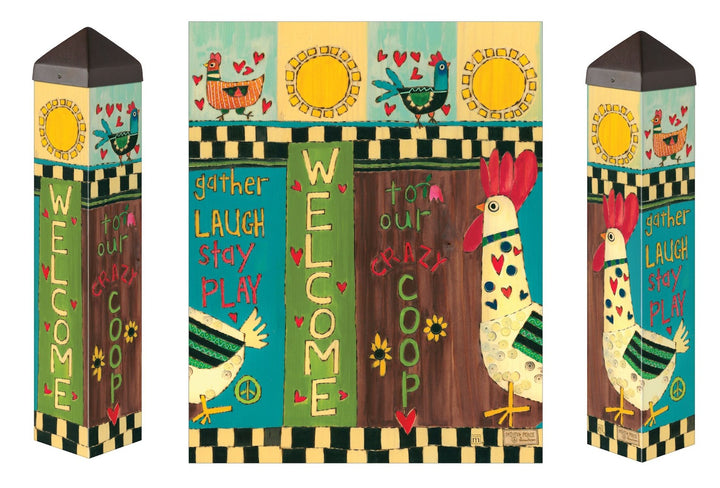 Crazy Chicken Coop 20 Inch Art Pole heartlandflags