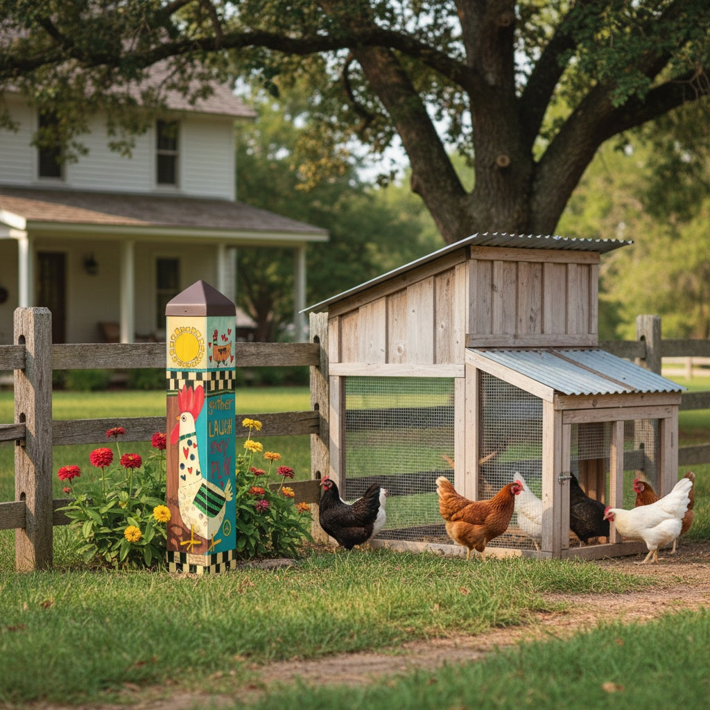 Crazy Chicken Coop 20 Inch Art Pole heartlandflags