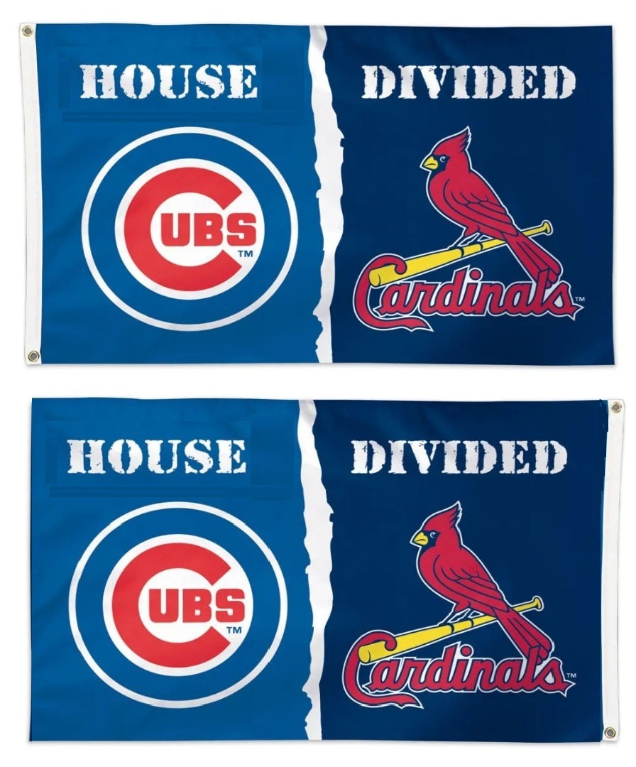 Cubs Cardinals 2 Sided House Divided 3x5 Flag heartlandflags