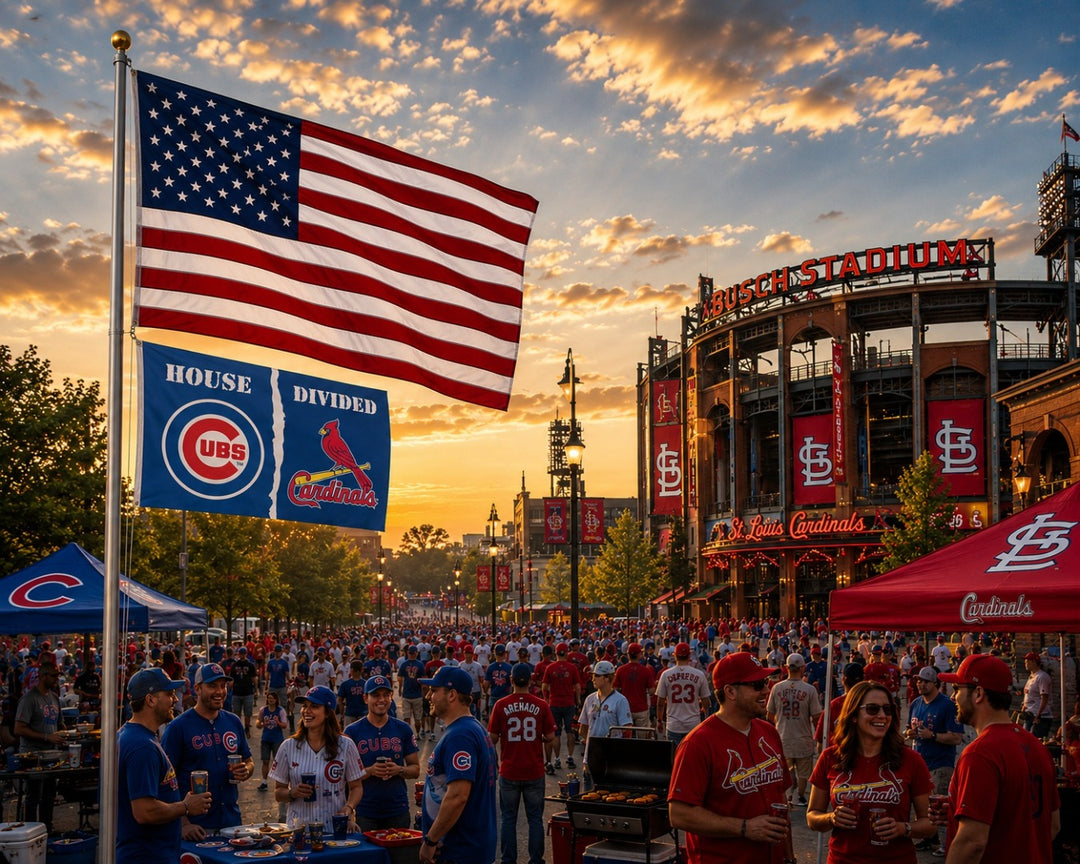 Cubs Cardinals 2 Sided House Divided 3x5 Flag heartlandflags