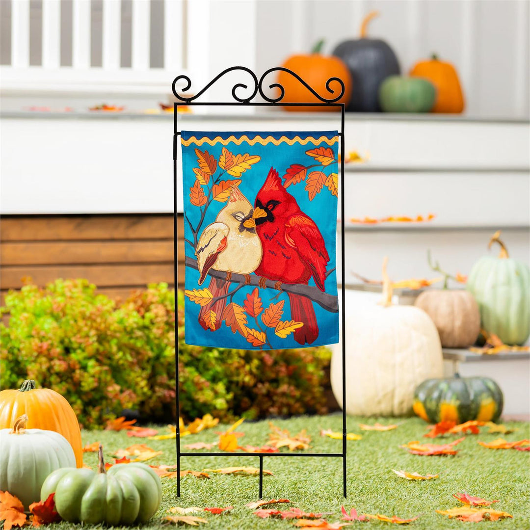 Cuddling Cardinals 2 Sided Applique Garden Flag heartlandflags