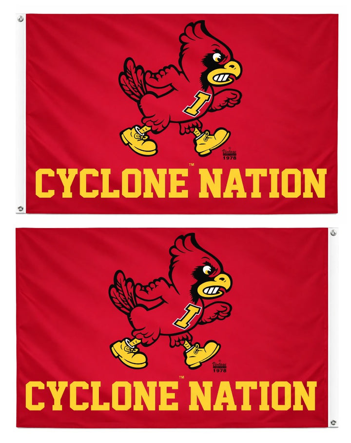 Cyclone Nation Flag 2 Sided Cy heartlandflags