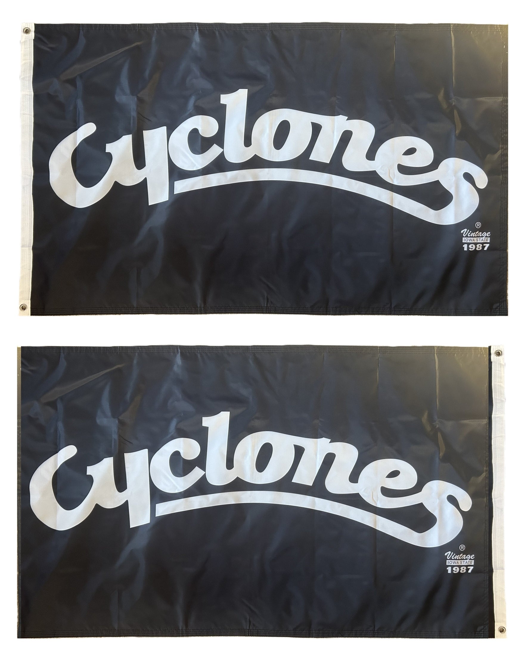 Cyclones Script 2 Sided Black 2x3 Flag - Free Shipping