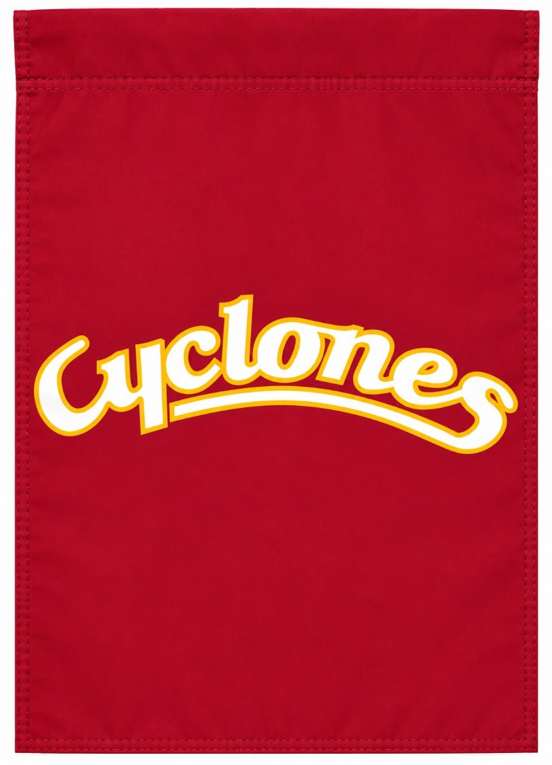 Cyclones Script 2 Sided Garden Flag