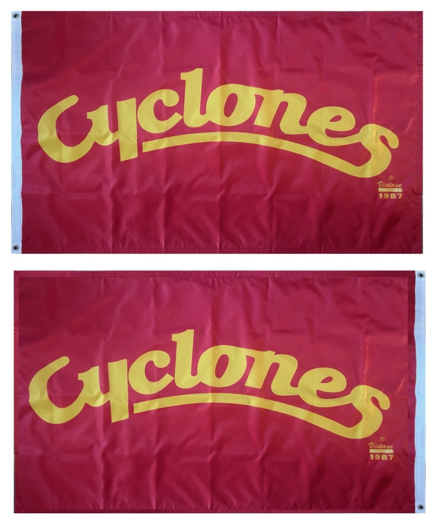 Cyclones Script Logo 2 Sided 4x6 Flag heartlandflags