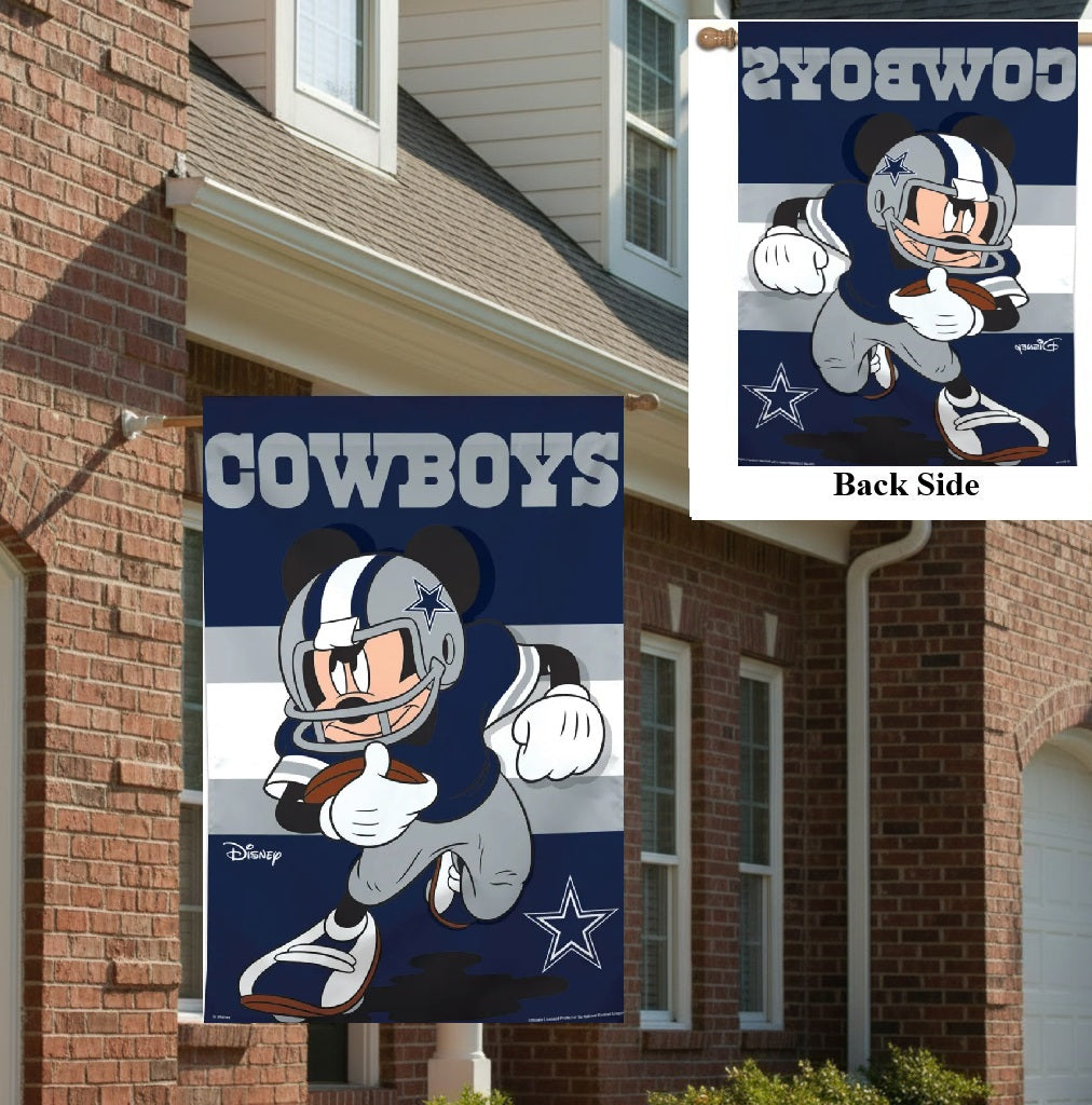 Dallas Cowboys Banner Mickey Mouse Football House Flag heartlandflags