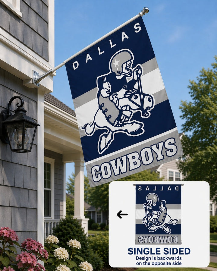 Dallas Cowboys Banner Vintage Retro Logo Flag heartlandflags