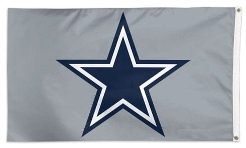 Dallas Cowboys Flag 3x5 Grey Logo heartlandflags