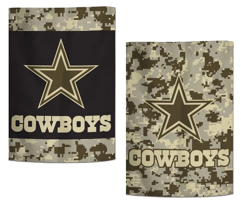 Dallas Cowboys Garden Flag 2 Sided Camo Military Tribute heartlandflags