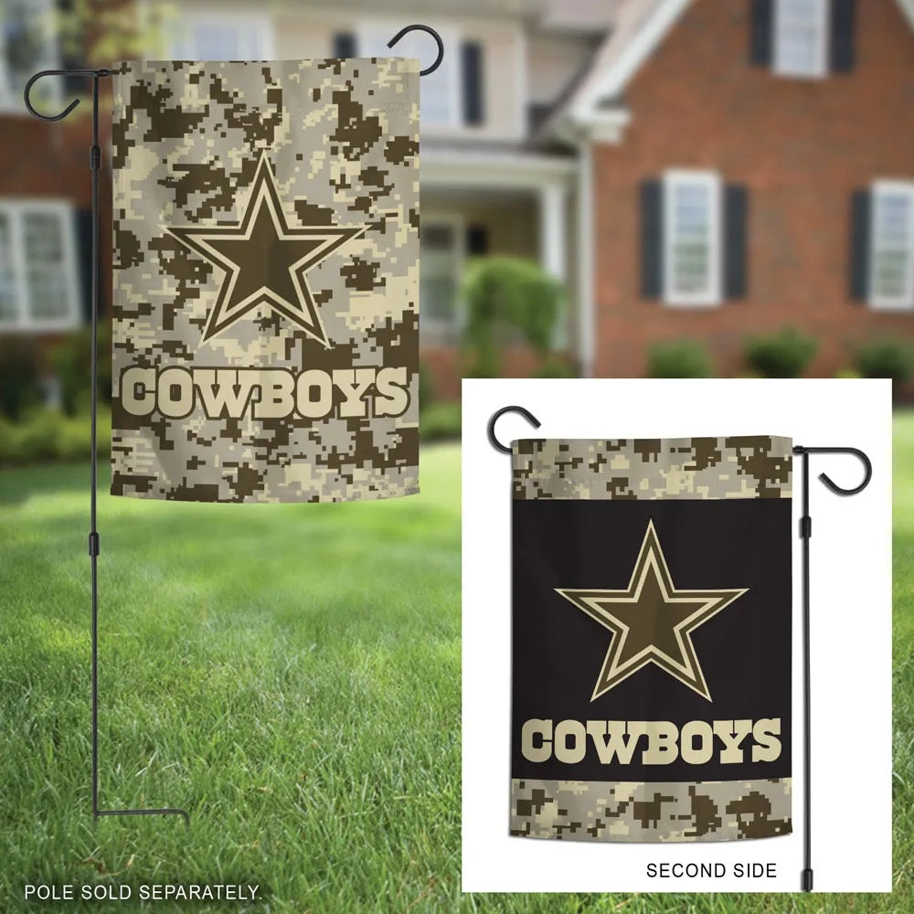 Dallas Cowboys Garden Flag 2 Sided Camo Military Tribute heartlandflags