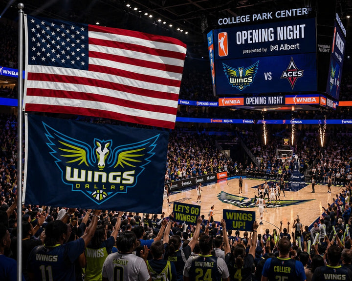 Dallas Wings 2 Sided 3x5 Flag heartlandflags