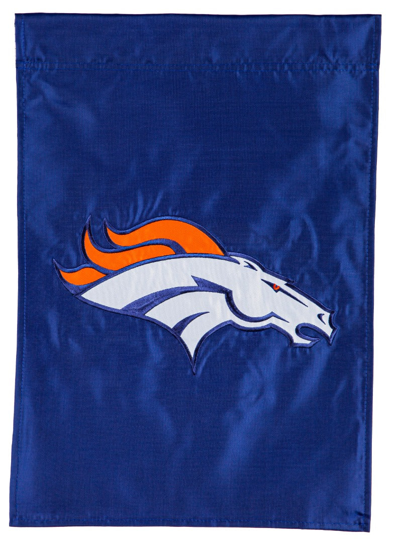 Denver Broncos 2 Sided Garden Flag Applique heartlandflags